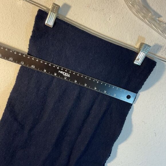 Club Room Scarf Mens Navy Blue 100% Cashmere Winter Soft Fringed Classic Warm - Picture 5 of 8